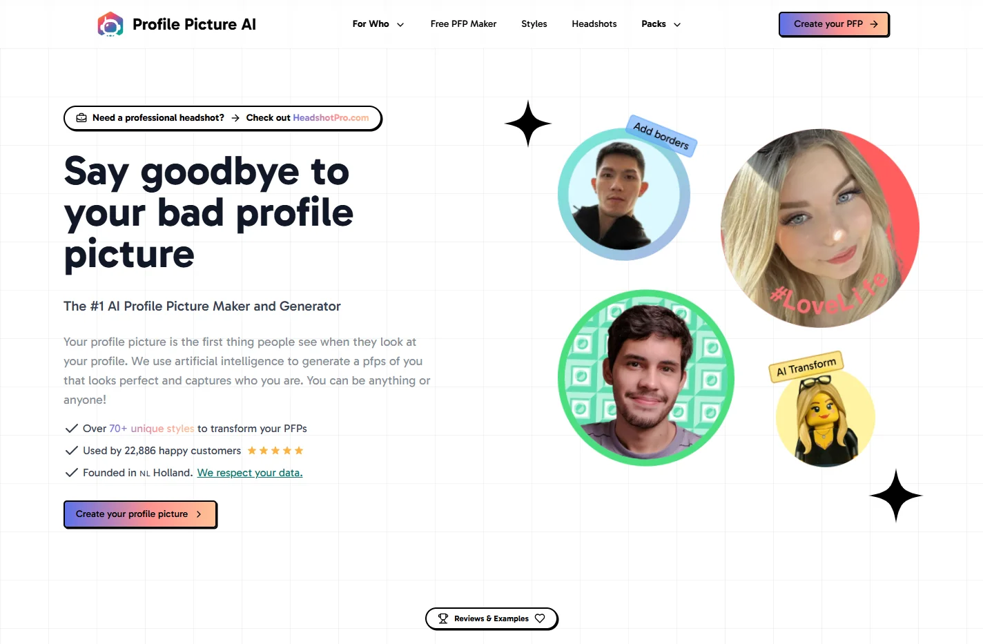 AI Profile Picture Generator and Maker | PFP.AI