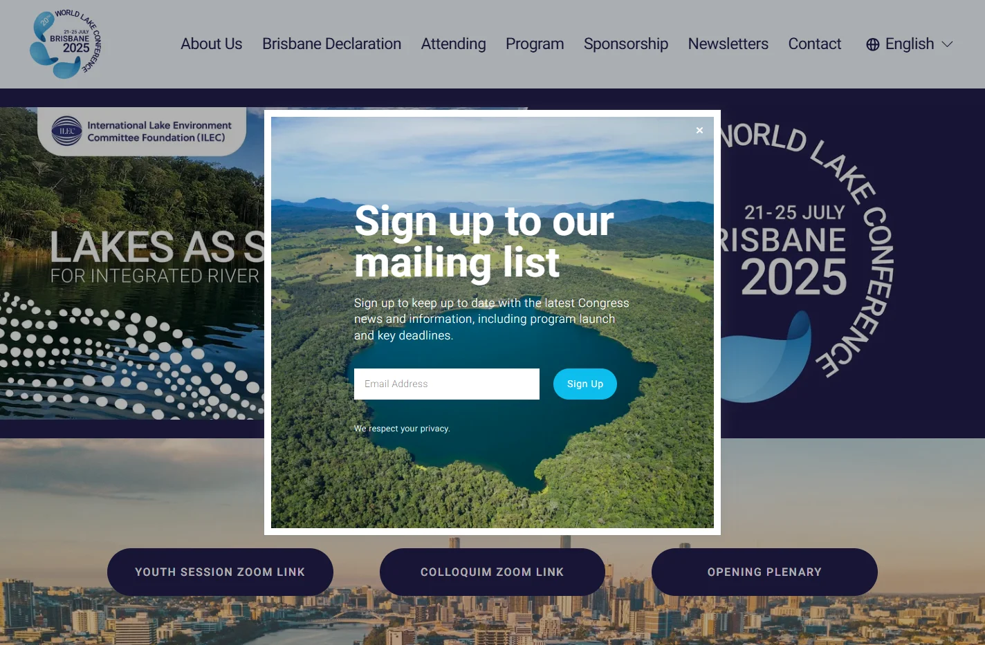 20th World Lake Conference
