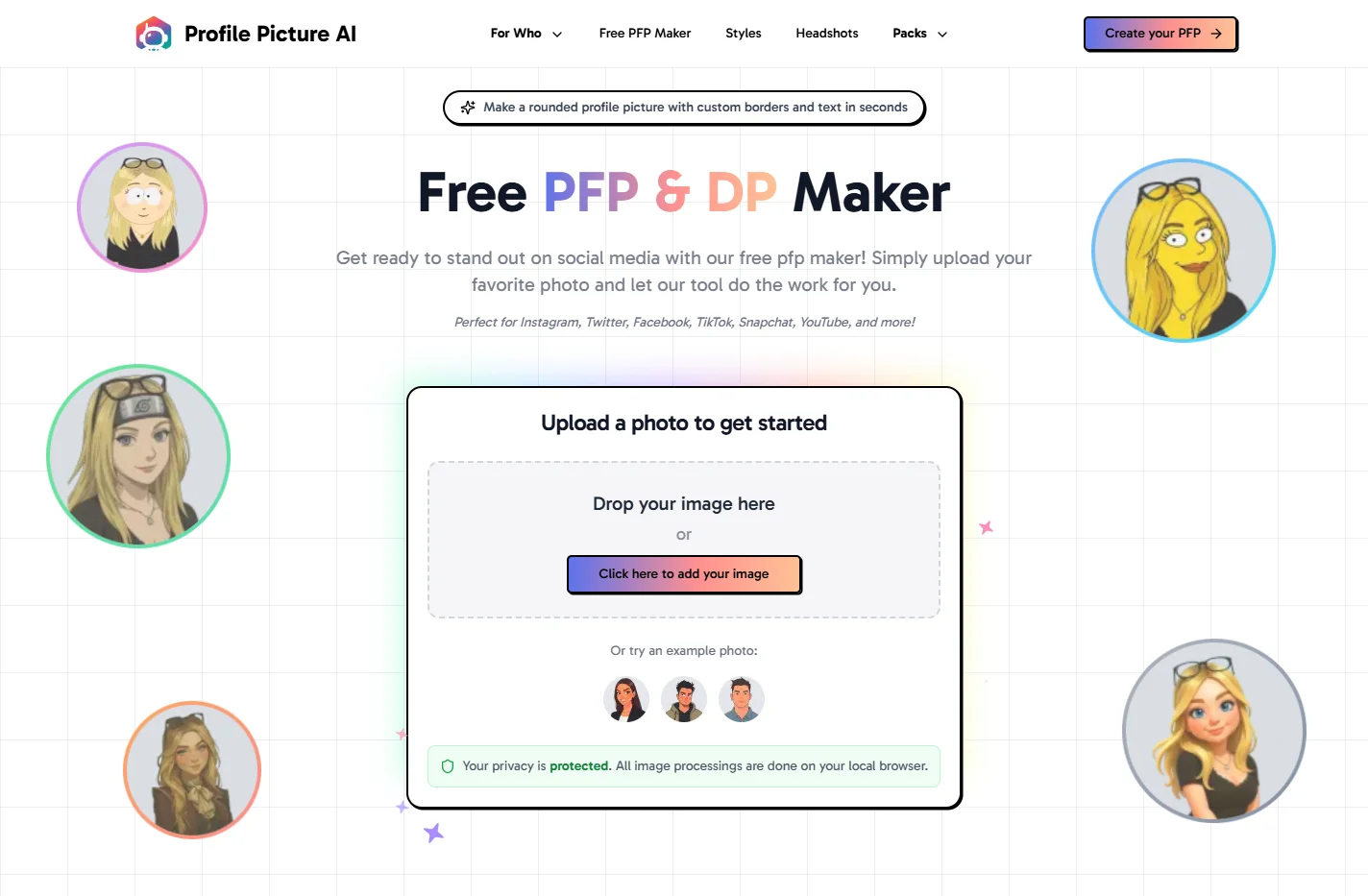 100% Free Profile Picture & DP Maker | ProfilePicture.AI