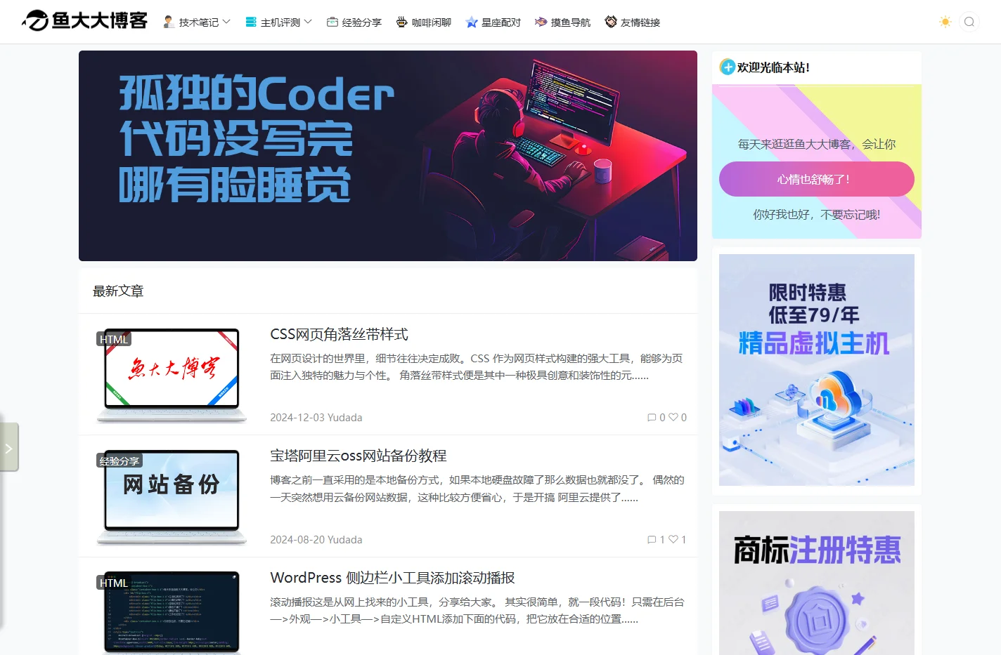 鱼大大个人网 - 互联网技术分享基地