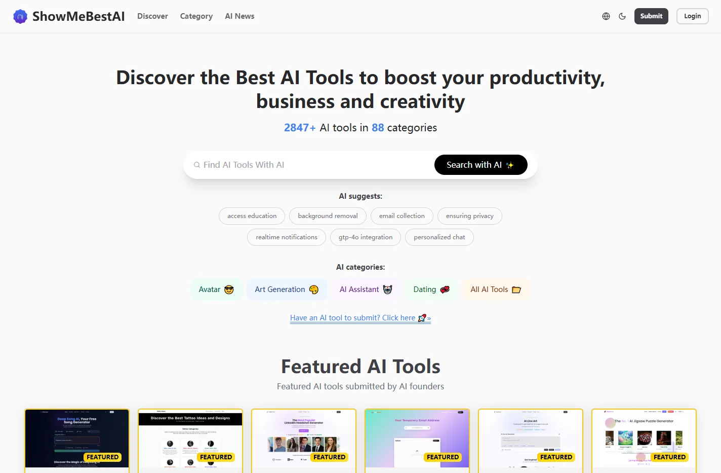 Discover Best AI tools on ShowMeBest.AI | ShowMeBest.ai