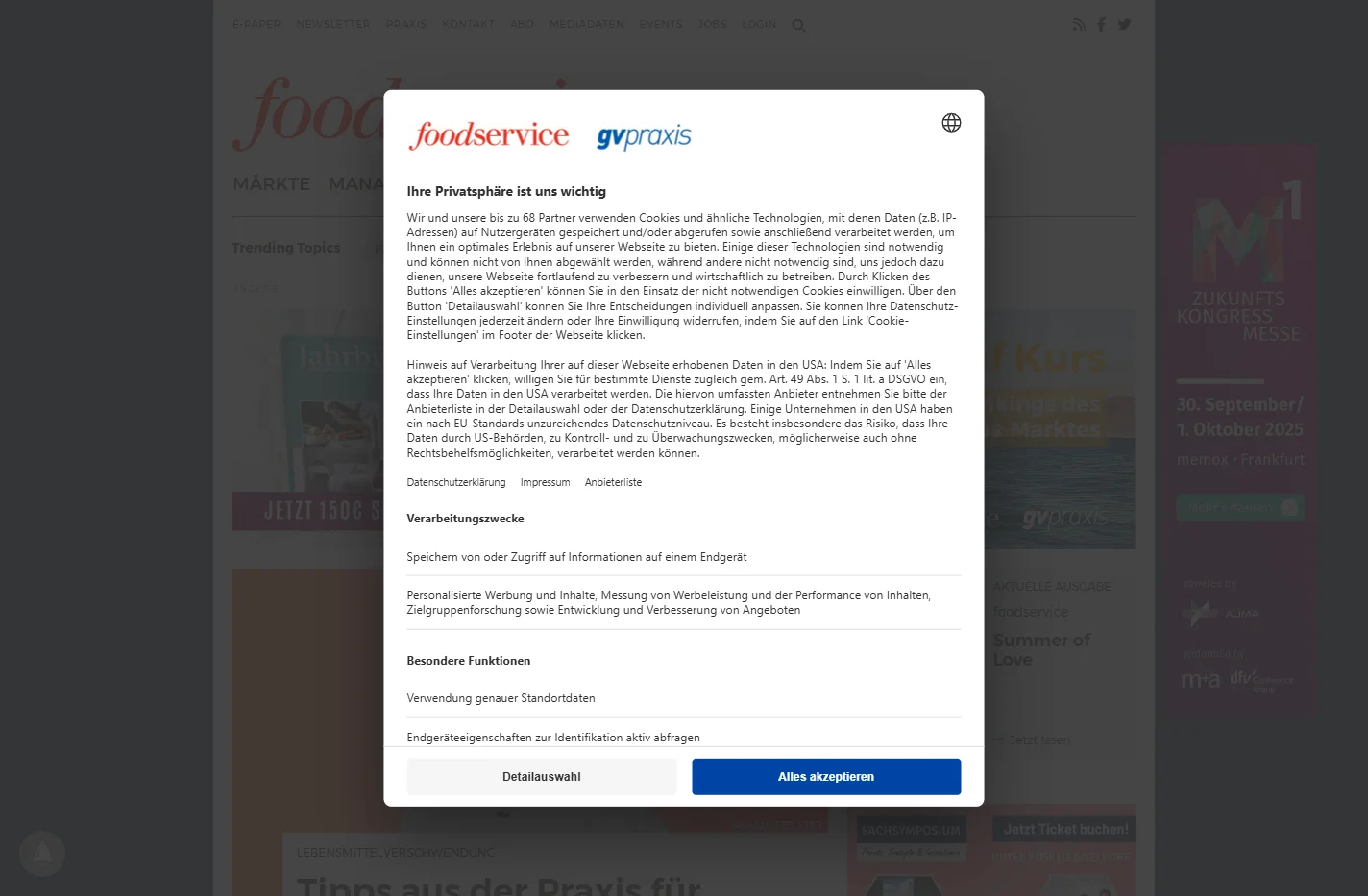 Portal für den Außer-Haus-Markt | foodservice