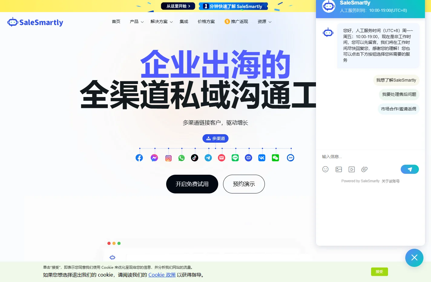 SaleSmartly-在线客服系统-跨境一站式客户沟通服务