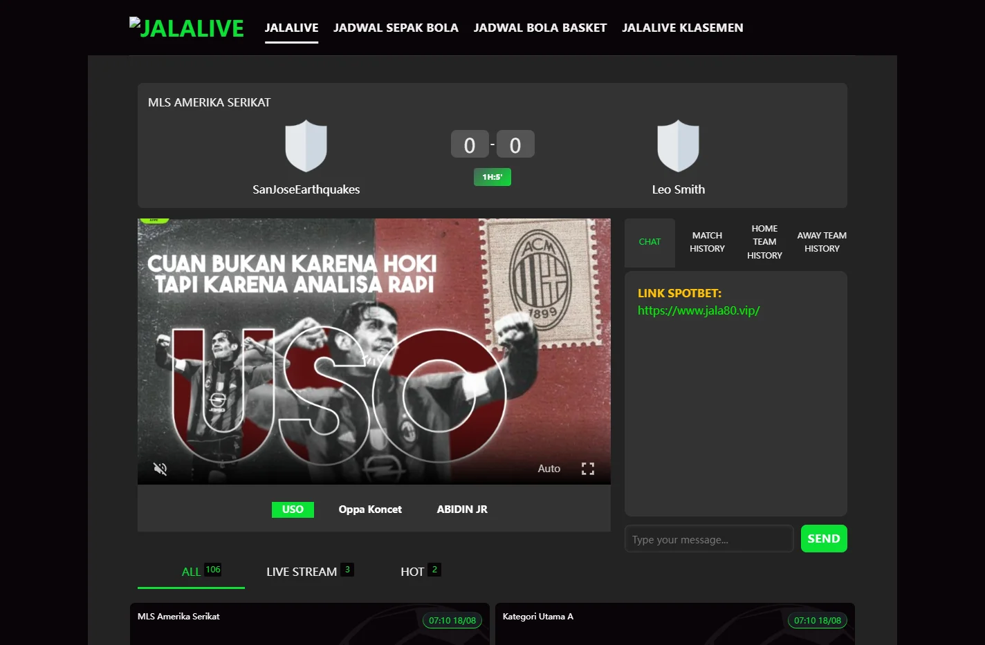 JalaLive - Nonton Semua Pertandingan Liga 1 Gratis, Tanpa Lo