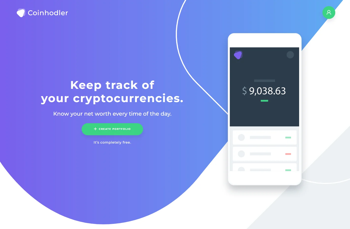 Coinhodler - A simple portfolio for all cryptocurrencies