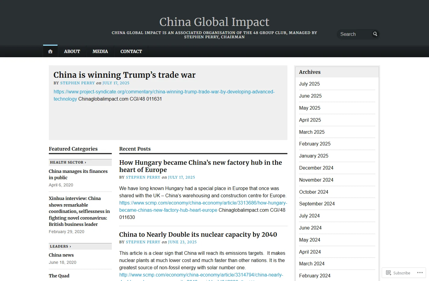 China Global Impact – China Global Impact is an associated o